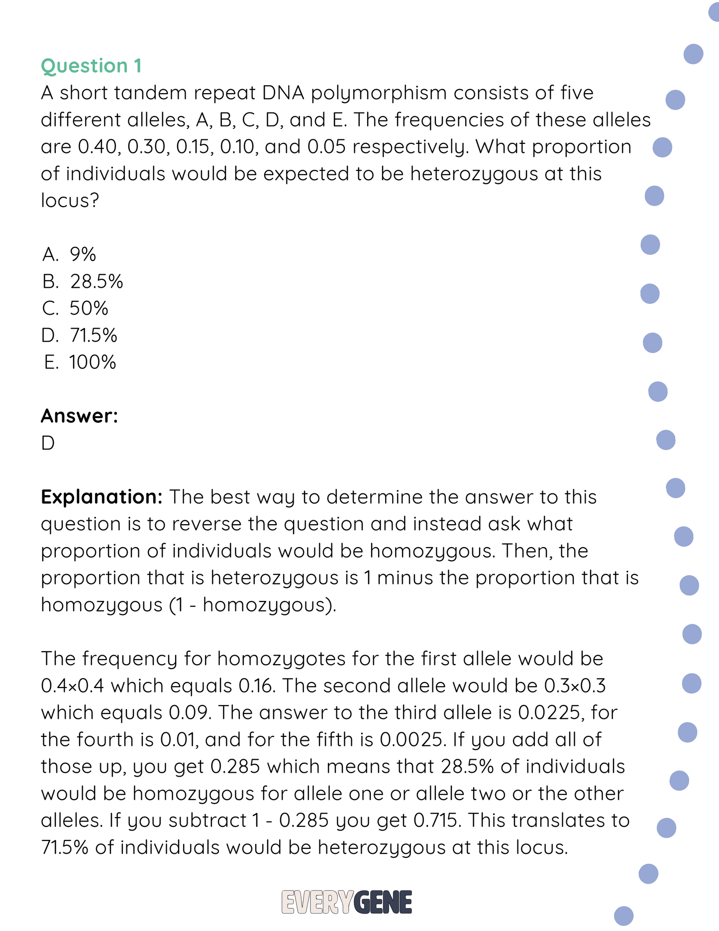 EveryGene Math Workbook