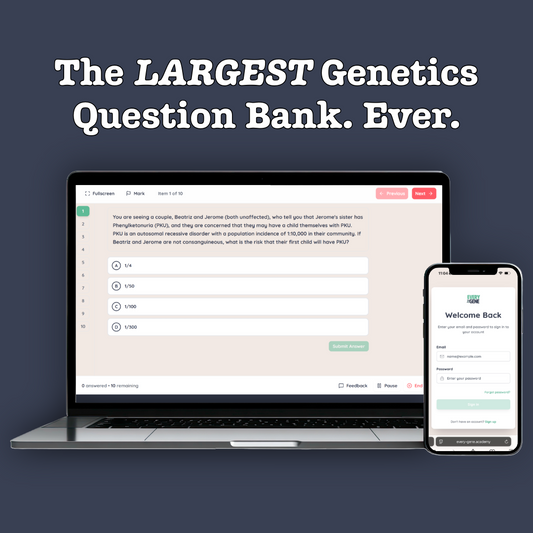 EveryGene Academy: Interactive Question Bank for Genetics Board Prep